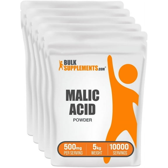 BulkSupplements Malic Acid Powder - 500mg per Serving - 5 Kilograms (11 lbs) - 10000 Servings