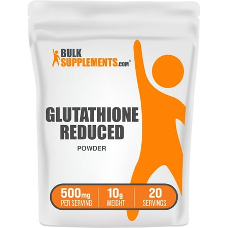 BulkSupplements Glutathione Powder - Reduced Form, 500mg per Serving, 10g (0.35 oz) - 20 Servings