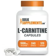 BulkSupplements.com L-Carnitine Capsules, 1000mg - Energy & Exercise Recovery (240 Gel Capsules - 120 Servings)