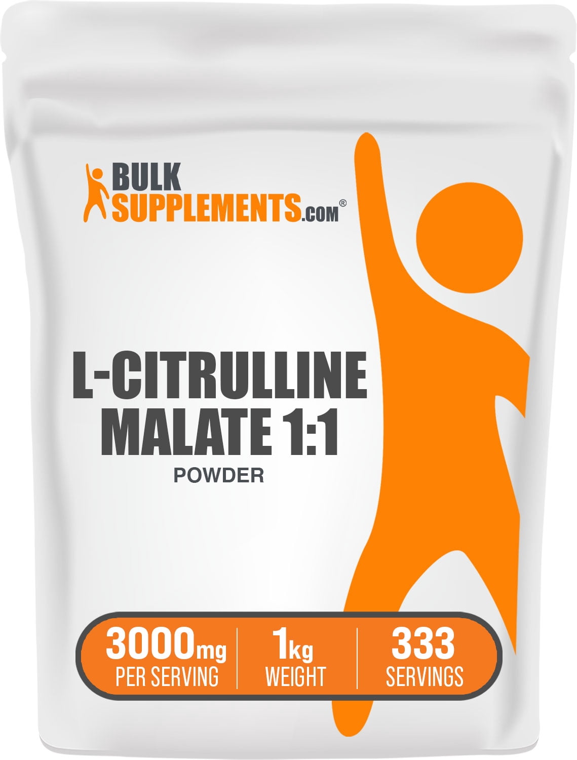 BulkSupplements.com L-Citrulline DL-Malate 1:1 Powder - Unflavored Pre Workout - BCAAS Unflavored - Citrulline Powder 1 Kilogram - 2.2 lbs