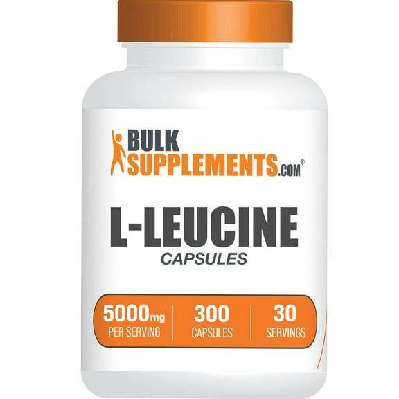 BulkSupplements L-Leucine Capsules - BCAA Supplements, Amino Acid Supplement - 10 Capsules per Serving (5000mg), 300 Count