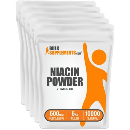 BulkSupplements Niacin Powder - B Vitamin Supplement, Niacin with Flush, 500mg per Serving, 5kg (11 lbs)