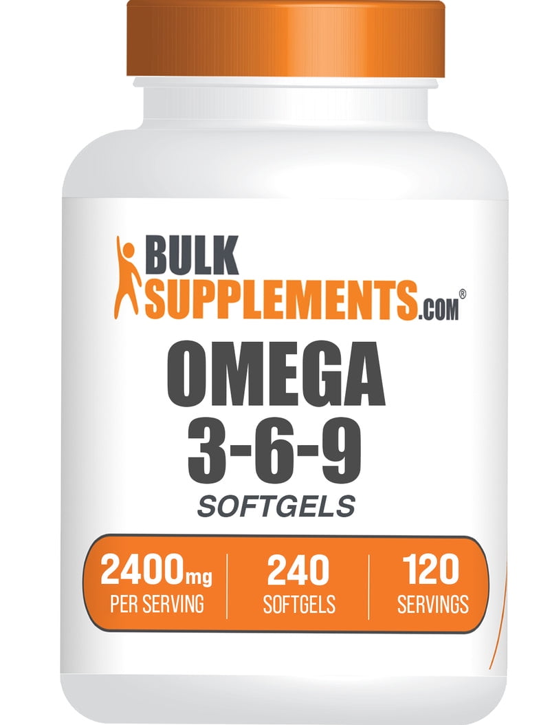 BulkSupplements Omega 3-6-9 Softgels - 2 Softgels per Serving (2400mg), 240 Count