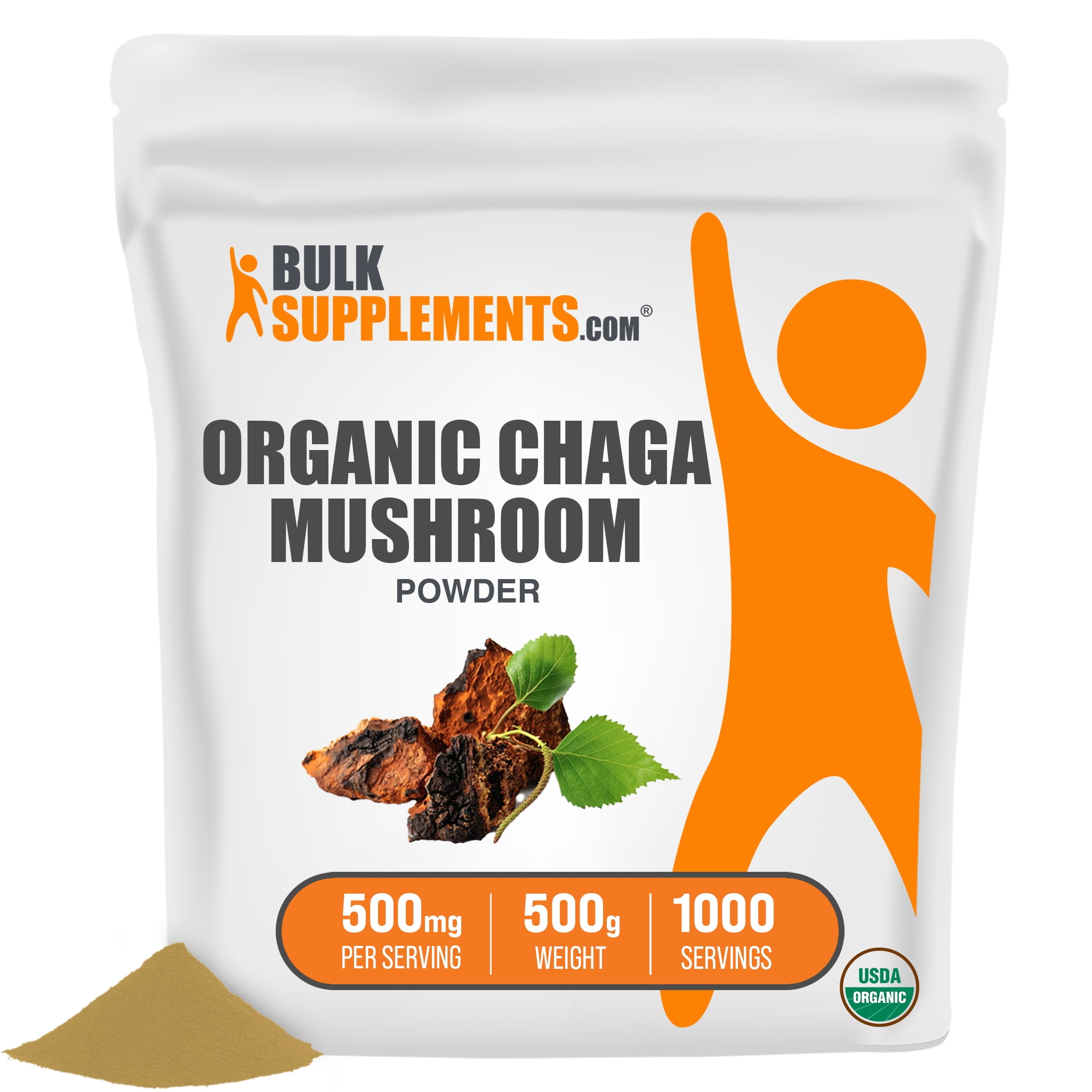 Organic Chaga Mushroom Powder, 500mg Mushroom