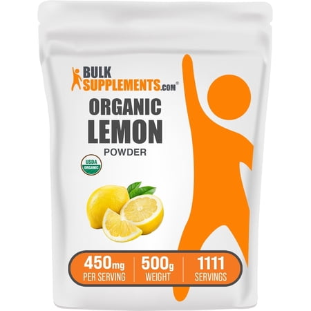 BulkSupplements Organic Lemon Powder, 450mg - Antioxidant, Vitamin C Powder (500g - 1111 Servings)