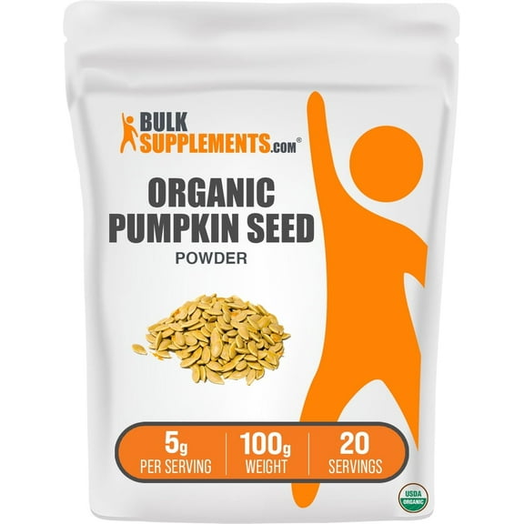 BulkSupplements Organic Pumpkin Seed Powder - 5g per Serving - 100 Grams (3.5 oz) - 20 Servings