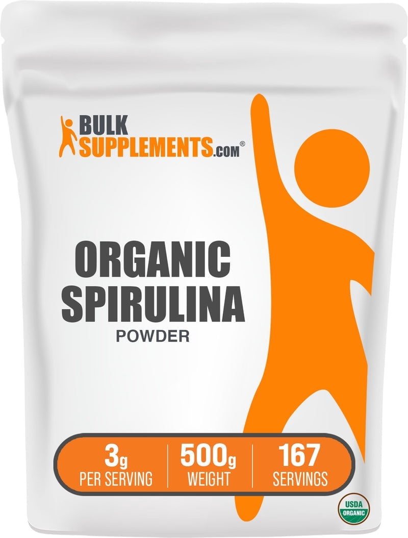 BulkSupplements Organic Spirulina Powder - 3g per Serving - 500 Grams (1.1 lbs) - 167 Servings