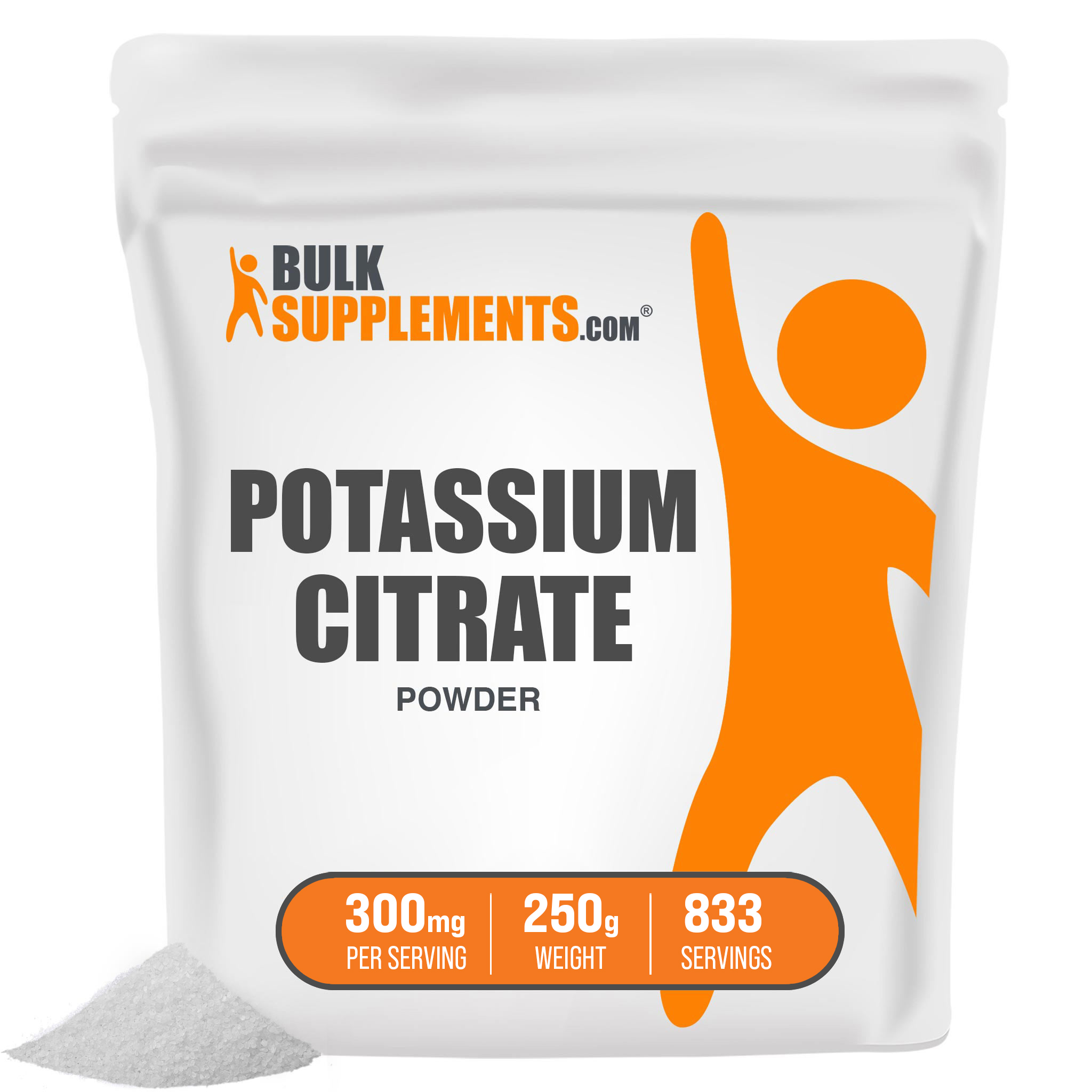 Potassium Citrate Powder, 300mg Electrolytes Supplement (250G 833 Serv