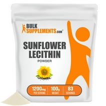 BulkSupplements.com Sunflower Lecithin Powder, 1200mg - Digestive, Heart, & Skin Support (100g - 83 Servings)