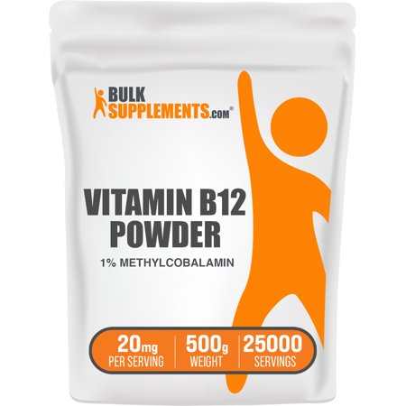 BulkSupplements.com Vitamin B12 1% Methylcobalamin - Vegan Vitamin B12 - Energy Vitamins - B12 Vitamins - Vegan B12 - B12 Supplement (500 Grams)