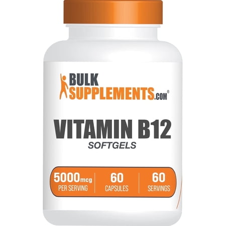 BulkSupplements Vitamin B12 Cyanocobalamin Softgels - 5000mcg, 60 Count