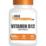 BulkSupplements Vitamin B12 Cyanocobalamin Softgels - 5000mcg, 60 Count