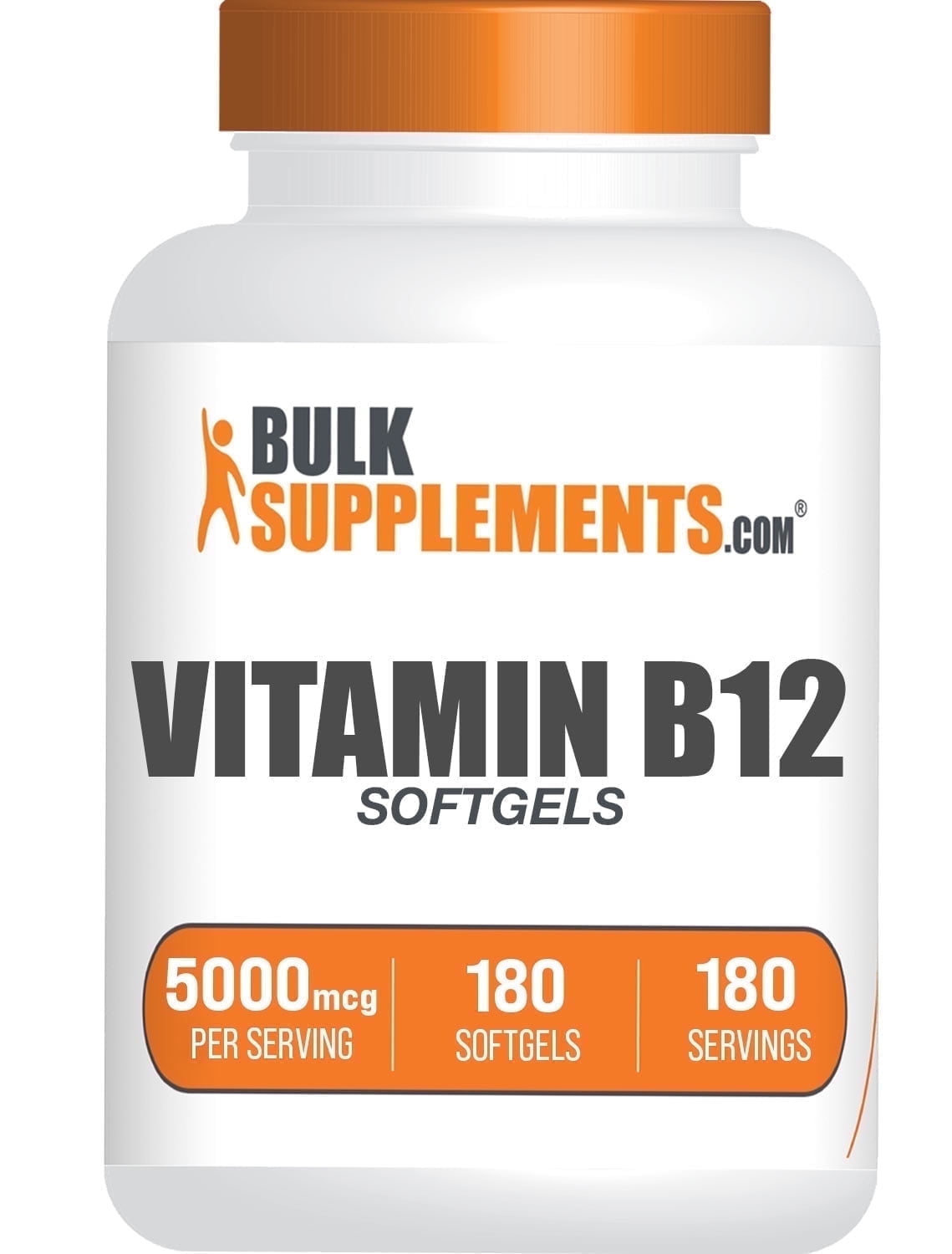 BulkSupplements Vitamin B12 Cyanocobalamin Softgels - 5000mcg Per Serving (180 Count)