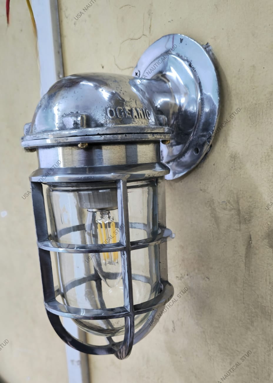 Bulkhead Oceanic Sconce Aluminum Wall Light – Industrial Nautical Style, Indoor/Outdoor Fixture
