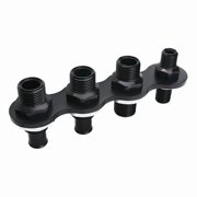 Billet Specialties A/C & Heat Bulkhead Inli ne Push On 4-Port Black