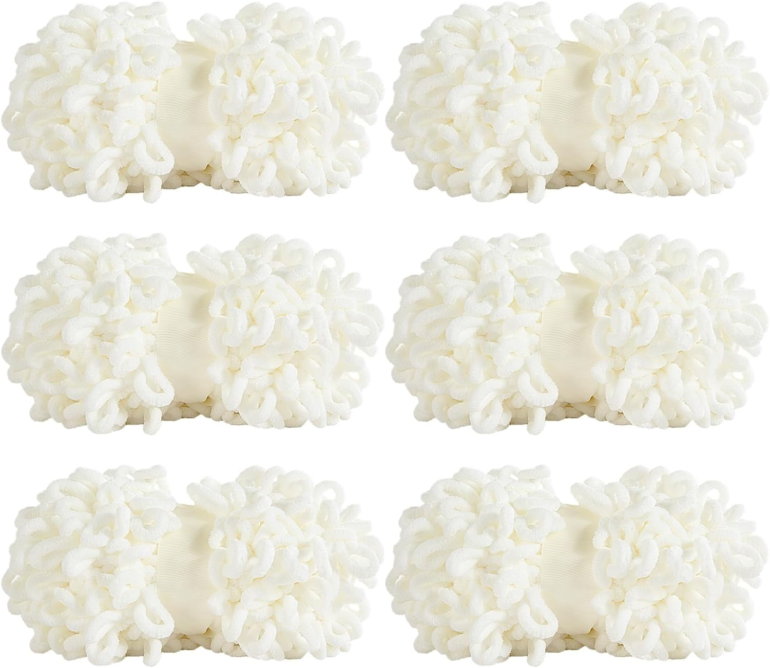 Bulky Loop Yarn for Finger Knitting Soft,Off The Hook Loop Yarn,No-Needle Craft Chenille Yarn for Crocheting,Tie Dyed Hand-Knitting Yarn,6 Pack (9.8 yds,3.5 oz Each Skein)