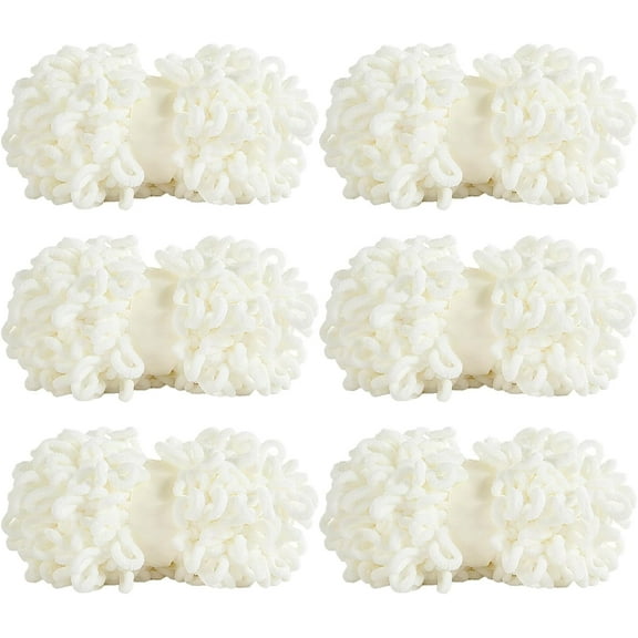 Bulky Loop Yarn for Finger Knitting Soft,Off The Hook Loop Yarn,No-Needle Craft Chenille Yarn for Crocheting,Tie Dyed Hand-Knitting Yarn,6 Pack (9.8 yds,3.5 oz Each Skein)