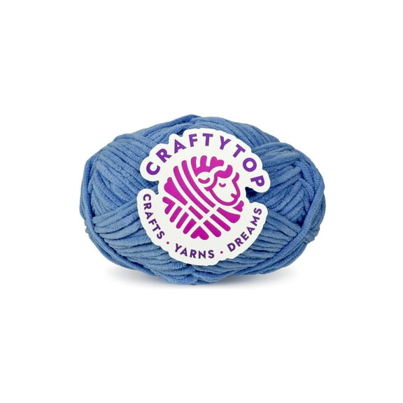 Craftytop™ Bulky Velvet Yarn #5 for Knitting & Crochet (Bluebell Bloom)