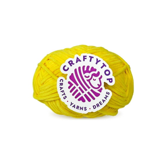 Craftytop™ Bulky Velvet Yarn #5 for Knitting & Crochet (Lemon Zest)