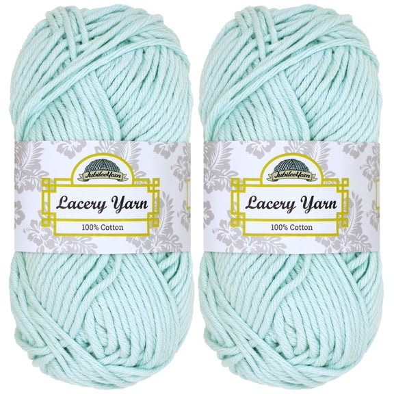 JubileeYarn Lacery Yarn - Chunky Cotton - 100g/Skein - Arctic Blue - 2 Skeins