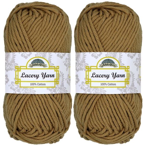 JubileeYarn Lacery Yarn - Chunky Cotton - 100g/Skein - Chestnut Brown - 2 Skeins