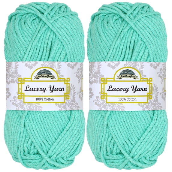 JubileeYarn Lacery Yarn - Chunky Cotton - 100g/Skein - Marina Green - 2 Skeins
