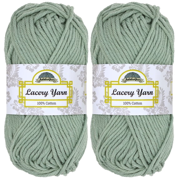 JubileeYarn Lacery Yarn - Chunky Cotton - 100g/Skein - Minty Green - 2 Skeins
