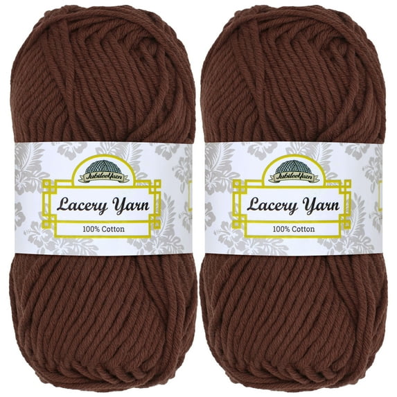 JubileeYarn Lacery Yarn - Chunky Cotton - 100g/Skein - Plumwine - 2 Skeins