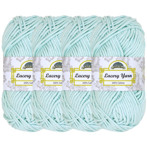 JubileeYarn Lacery Yarn - Chunky Cotton - 100g/Skein - Arctic Blue - 4 Skeins