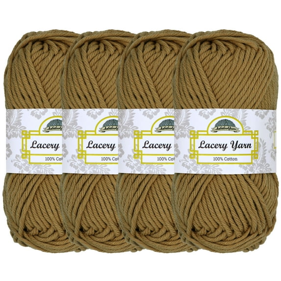 JubileeYarn Lacery Yarn - Chunky Cotton - 100g/Skein - Chestnut Brown - 4 Skeins