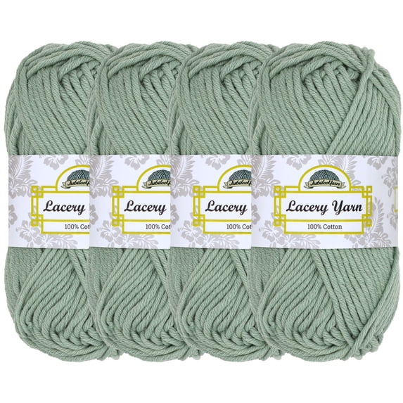 JubileeYarn Lacery Yarn - Chunky Cotton - 100g/Skein - Minty Green - 4 Skeins