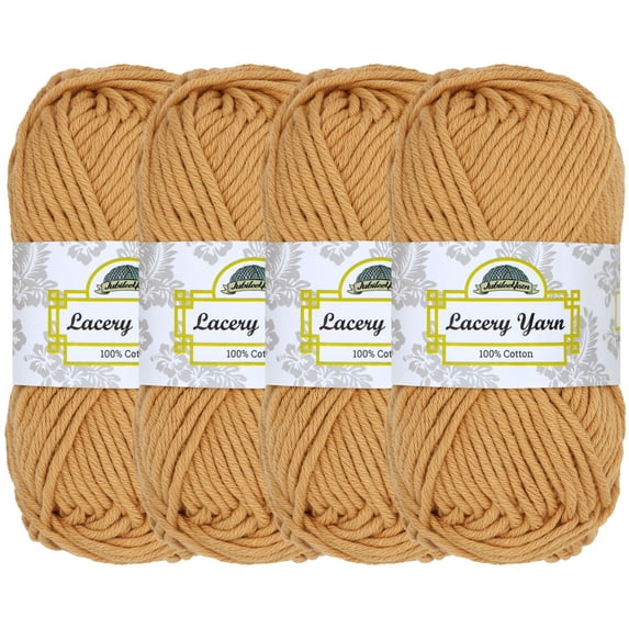 JubileeYarn Lacery Yarn - Chunky Cotton - 100g/Skein - Sand - 4 Skeins