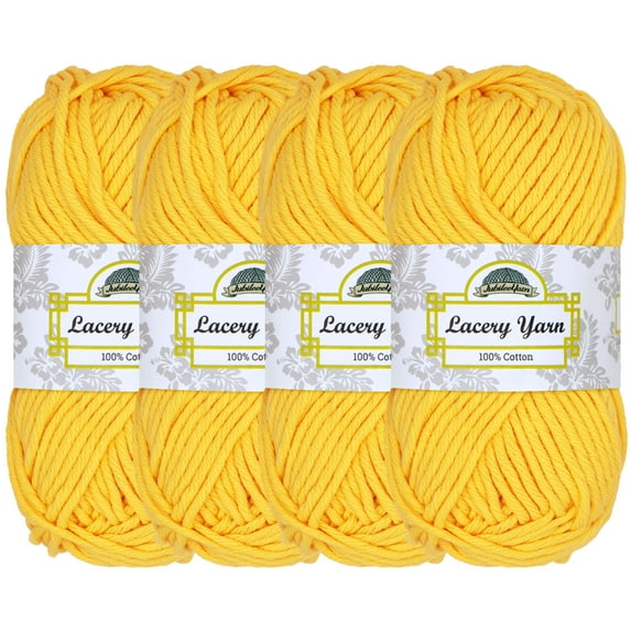 JubileeYarn Lacery Yarn - Chunky Cotton - 100g/Skein - Super Sunshine - 4 Skeins