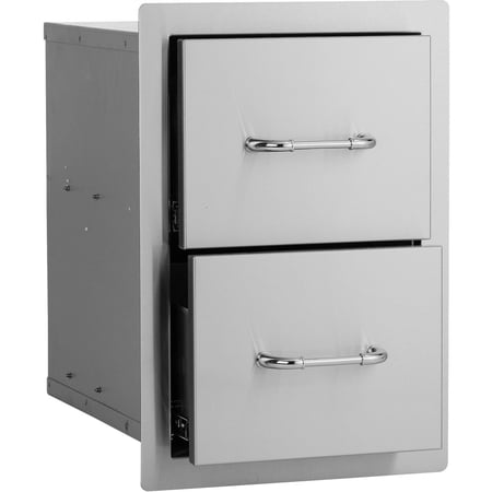 Bull 15-Inch Stainless Steel Double Access Drawer - 56985