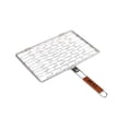 thumbnail image 1 of Bull 24109 Stainless Steel Rectangle Grilling Basket w/ Wood Handle, Silver, 1 of 2