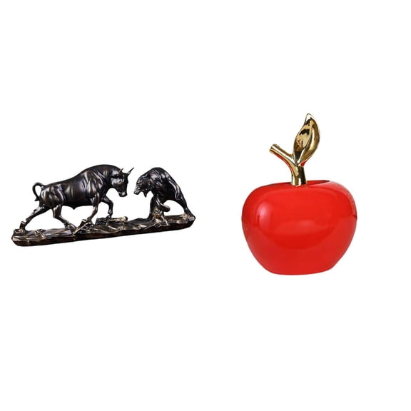 Bull Bear Cow Statue Resin Ceramic Ornament Creative Modern Design for Collectors Home Decor Office Shelf Display