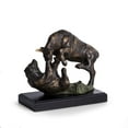 thumbnail image 1 of Bull & Bear Fight Sculpture with Bronzed Finish., 1 of 1