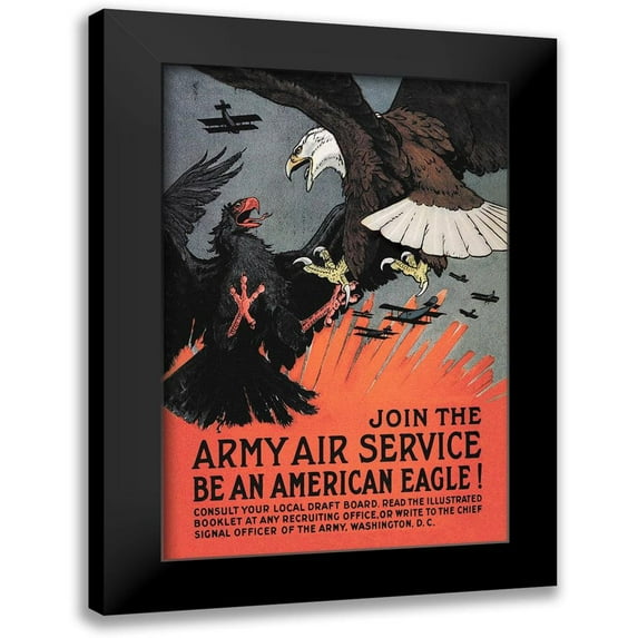 Bull, Charles Livingston 11x14 Black Modern Framed Museum Art Print Titled - WWI: Join the Army Air Service: Be an American Eagle!