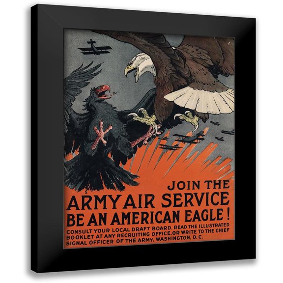 Bull, Charles Livingston 15x18 Black Modern Framed Museum Art Print Titled - Join the Army Air Service, Be an American Eagle, ca. 1917