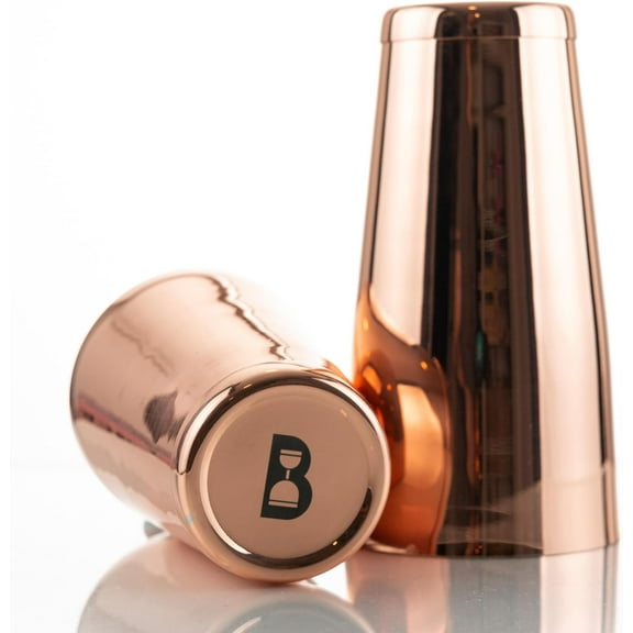 Bull in China 2-Piece Cocktail Shaker Copper - 28 oz Weighted Shaker & 18oz Weighted Cheater Tin, Professional Grade Bar Shaker, Premium Cocktail Shaker Set for Professional & Home Bartenders