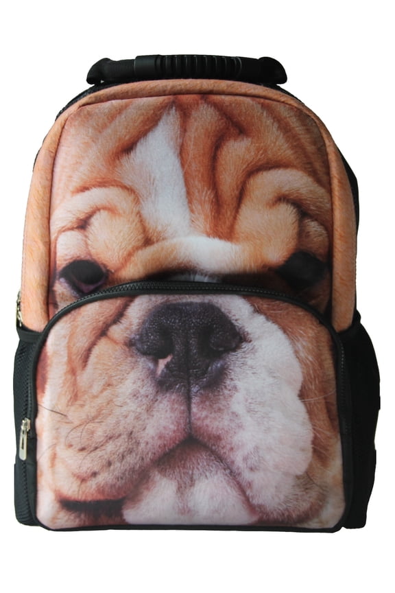 Bull Dog Backpack 3D Deep Stereographic on Felt Fabric