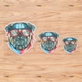 thumbnail image 1 of Bull Dog Bulldog USA American Flag Bandana Glasses Vinyl Decal Sticker - 3 Pack Glossy, 3 Inches, 4 Inches, 6 Inches - for Car Boat Laptop Cup Phone 08270, 1 of 8