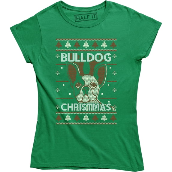 Bull Dog Christmas Funny Animal Pet Dogs Lover Gift Women's T-Shirt