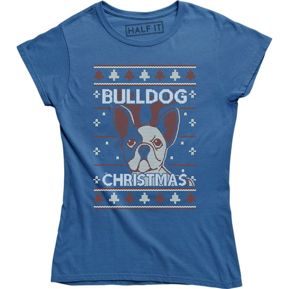 Bull Dog Christmas Funny Animal Pet Dogs Lover Gift Women's T-Shirt