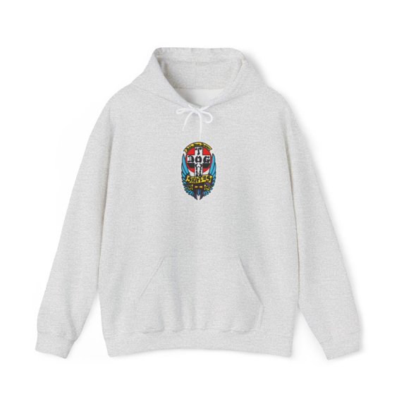 Bull Dog Cross Dogtown Boys 1970s Z Skateboard Vintage Classic Hoodie Print - M / Ash