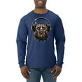 thumbnail image 1 of Bull Dog, Spiked Collar, and Headphones Animal Lover Mens Long Sleeve Shirt, 1 of 1