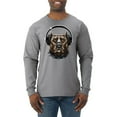 thumbnail image 1 of Bull Dog, Spiked Collar, and Headphones Animal Lover Mens Long Sleeve Shirt, 1 of 1