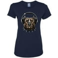 thumbnail image 1 of Bull Dog, Spiked Collar, and Headphones Animal Lover Womens Graphic T-Shirt, 1 of 1
