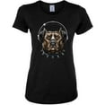 thumbnail image 1 of Bull Dog, Spiked Collar, and Headphones Animal Lover Womens Graphic T-Shirt, 1 of 1