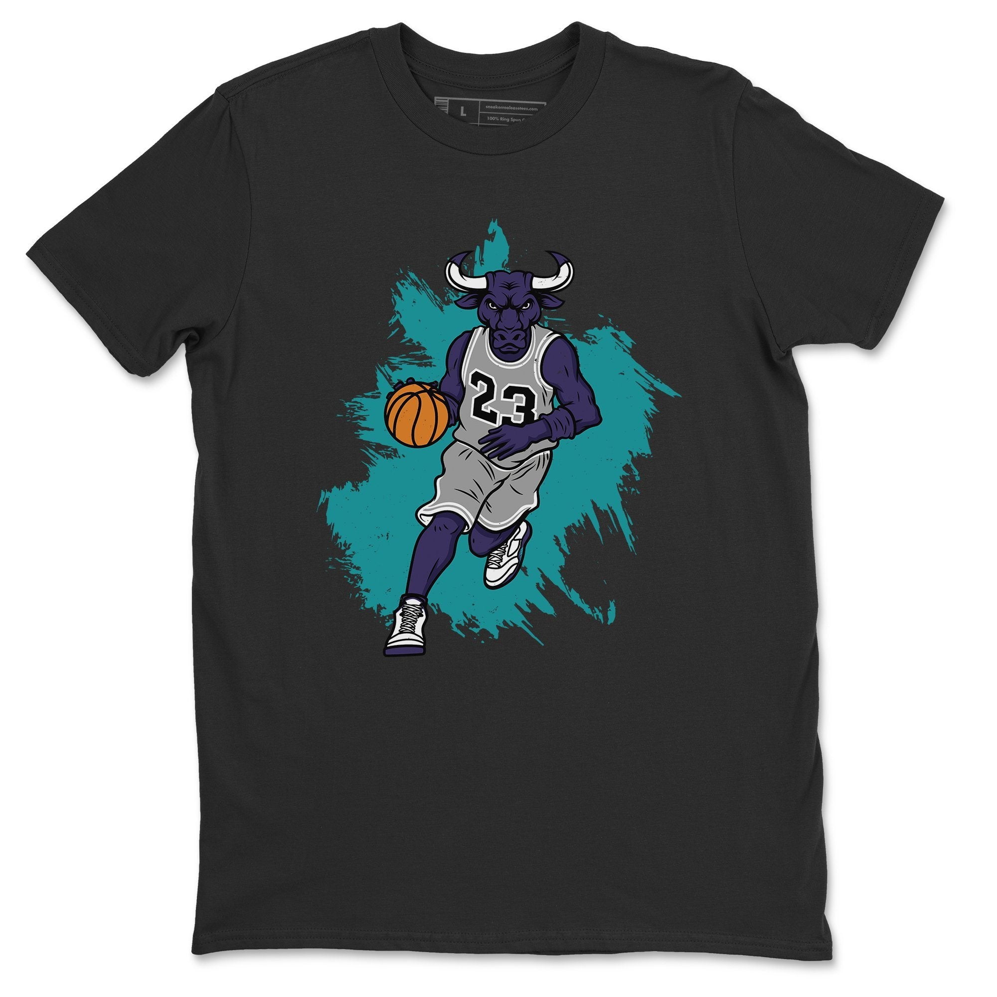 Bull Figure Black T-Shirt Jordan 5 Black Grape Sneaker Matching Outfit ( Black / 3X-Large) - Walmart.com
